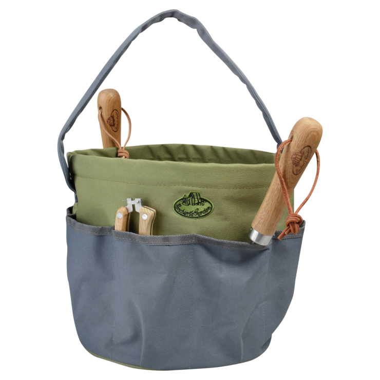Gartengerätetasche rund grau