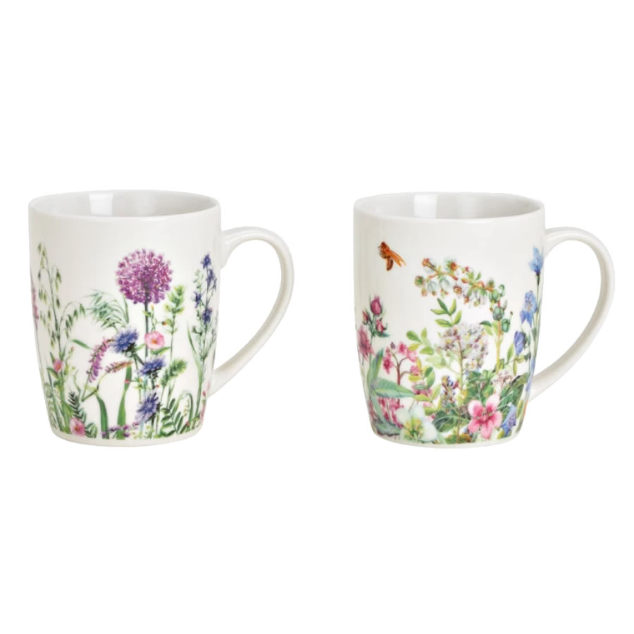 Becher Blumenwiese lila/grün - sortiert