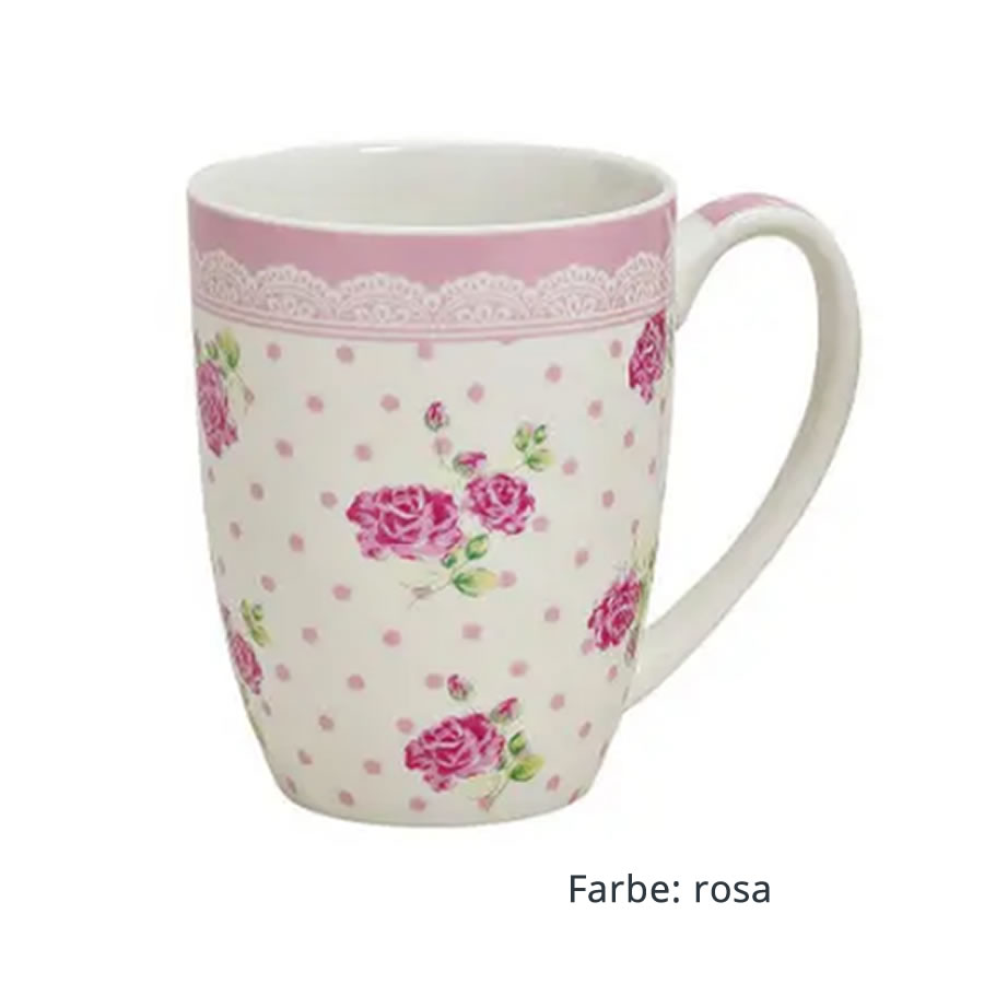 Becher Röschen rosa/hellblau - sortiert