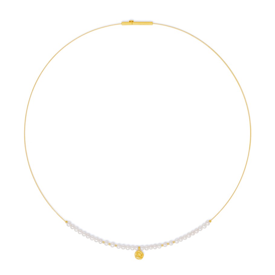 Rosali Seilcollier Süßwasserperlen