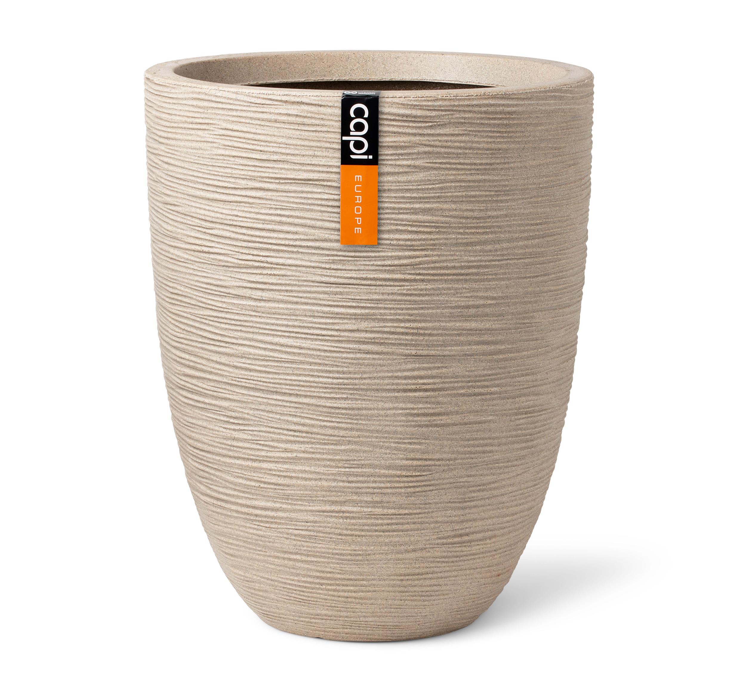 Pflanzkübel Vase elegant low Rib NL 34x46 beige