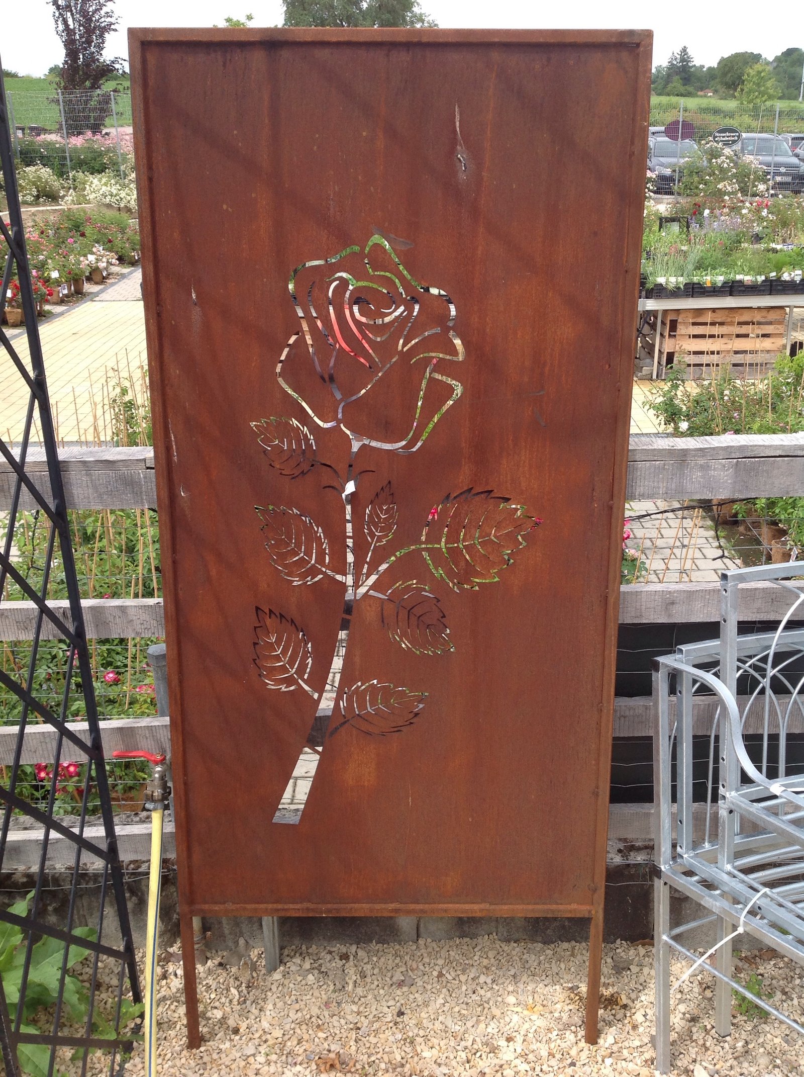 Sichtschutz, Edelrost 'Rose', 180x78cm