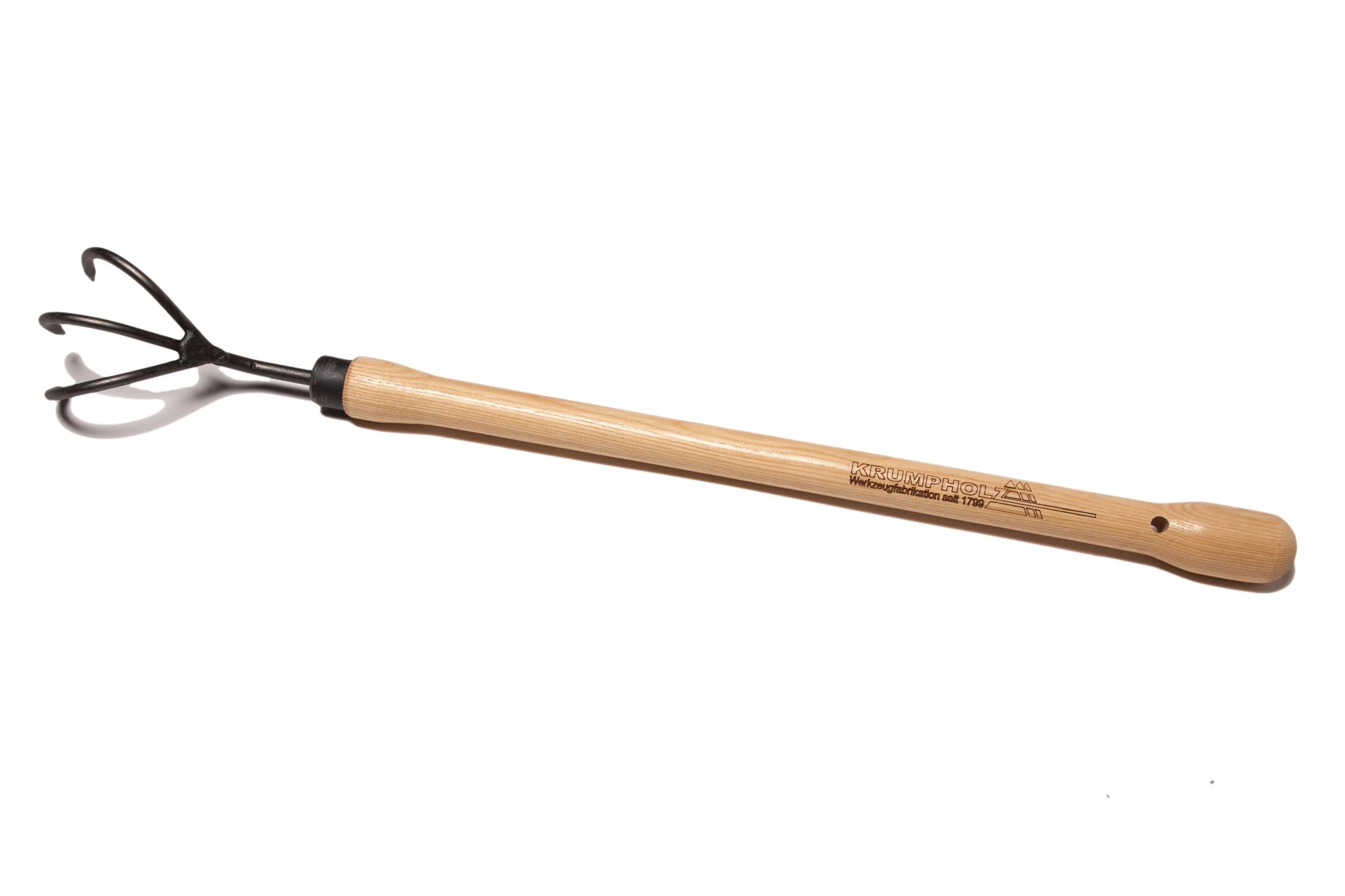 Grubber, 3 Zinken mit Eschen-Knopf-Stiel (48 cm)