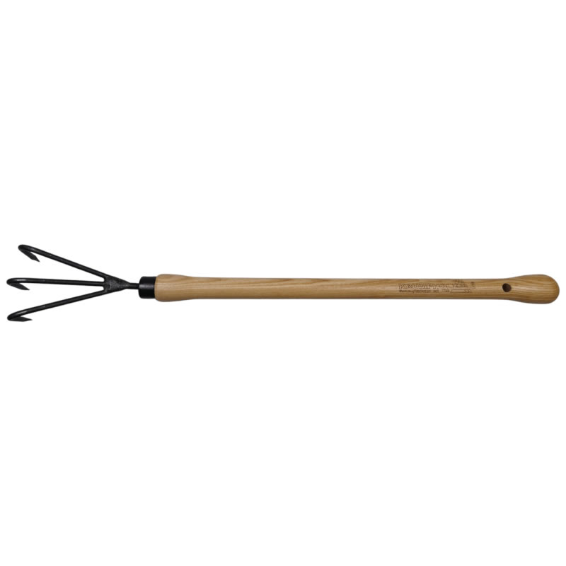 Blumenkralle 3 Zinken mit Eschen-Knopf-Stiel (48 cm)