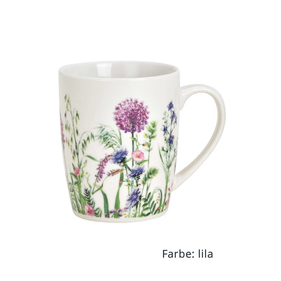 Becher Blumenwiese lila/grün - sortiert