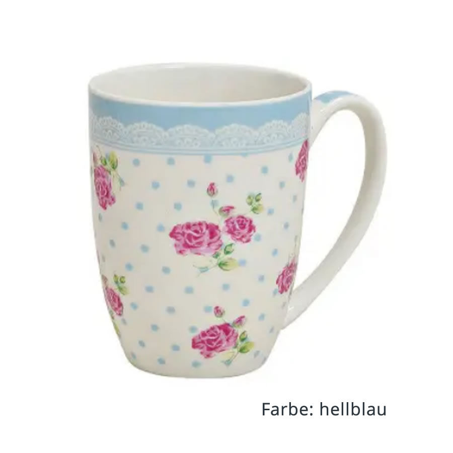 Becher Röschen rosa/hellblau - sortiert