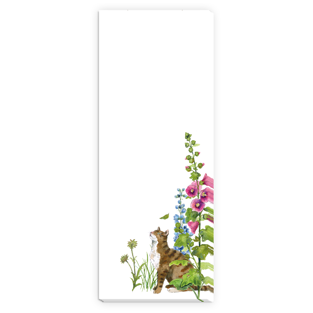 Notizblock mit Magnet Stockrosen