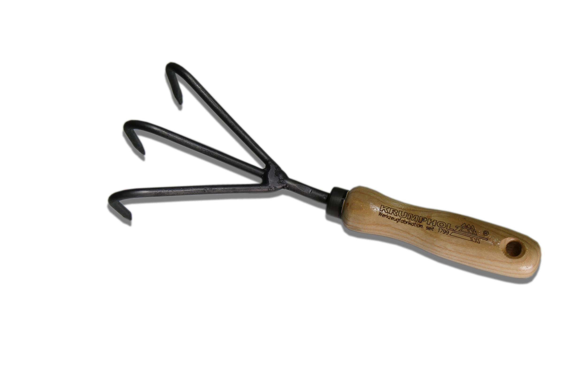 Grubber 3 Zinken mit Eschengriff (14 cm)